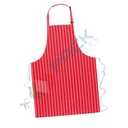Grembiule da lavoro impermeabile, 100% poliestere, 245 gr, pratico e con una linea moderna con nodo anti aggrovigliamento per un fissaggio sicuro, colore rosso/bianco