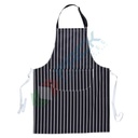 Grembiule da lavoro 100% cotone, 280 gr, modello Butchers, con nodo anti aggrovigliamento per un fissaggio sicuro e colletto regolabile per una sicura vestibilità colore blu navy/bianco