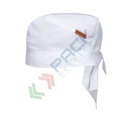 Bandana da lavoro da cuoco MeshAir Pro in tessuto policotone Kingsmill con finitura Texpel (65% poliestere + 35% cotone), 190 gr, legami posteriori per un fitting sicuro, colore bianco