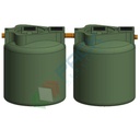 Fossa settica bicamerale, A.E. 40, Mis. Ø 3450 x 2400 H mm, capacità 5500 Lt