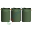 Fossa settica tricamerale, A.E. 40, Mis. Ø 5500 x 2400 H mm, capacità 5500 Lt