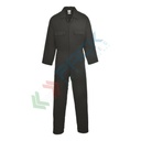 Tuta da lavoro in 100% cotone Kingsmill, 260 gr, modello Euro Work, apertura frontale con bottoni, 5 ampie tasche, vestibilità regular, colore nero