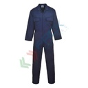 Tuta da lavoro in tessuto Kingsmill 65% poliestere + 35% cotone, 210 gr, modello Euro Work, apertura frontale con bottoni, 6 ampie tasche, vestibilità regular, colore blu navy