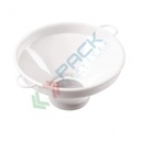 Imbuto colalatte in plastica (PP) con filtro, Mis. Ø 27 cm, per usi generali di laboratorio, colore bianco
