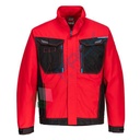 Giacca da lavoro multitasche, 65% poliestere + 35% tessuto cotone, design moderno con buona vestibilità, modello WX3, tecnologia Ezee Zip, colore rosso intenso