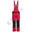 Salopette da lavoro multitasche, in tessuto Kingsmill 65% poliestere + 35% tessuto cotone rifinito, 280 gr, moderna con una buona vestibilità, modello WX3, omologata EN 14404, colore rosso intenso