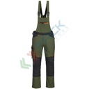 Salopette da lavoro multitasche, in tessuto Kingsmill 65% poliestere + 35% tessuto cotone rifinito, 280 gr, moderna con una buona vestibilità, modello WX3, omologata EN 14404, colore verde oliva