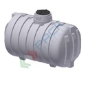Serbatoio acqua in plastica (PE), cilindrico orizzontale, capacità 3100 Lt, Mis. 1400 L x 2450 P x 1725 H mm, da interro