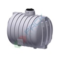 Serbatoio acqua in plastica (PE), cilindrico orizzontale, capacità 5450 Lt, Mis. 1900 L x 2450 P x 2200 H mm, da interro