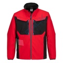 Giacca da lavoro Softshell, 94% Poliestere + 6% elastan con micropile, modello WX3, traspirante, antivento e impermeabile con tecnologia Ezee Zip, colore rosso intenso