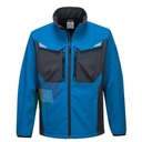 Giacca da lavoro Softshell, 94% Poliestere + 6% elastan con micropile, modello WX3, traspirante, antivento e impermeabile con tecnologia Ezee Zip, colore blu persiano