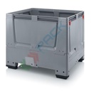 Cassa pallet in plastica (HDPE), 4 piedi, con pareti abbattibili, Mis. 1200 L x 1000 P x 1000 H mm, base e pareti chiuse