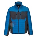 Giacca da lavoro 94% Poliestere + 6% elastan con softshell in micro pile, modello WX3 Giacca Baffle Hybrid, design attillato traspirante, antivento e impermeabile, colore blu persiano