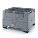 Cassa pallet in plastica (HDPE), 4 piedi, con pareti abbattibili, Mis. 1200 L x 1000 P x 790 H mm, base e pareti chiuse