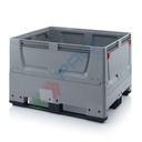 Cassa pallet in plastica (HDPE), 3 traverse, con pareti abbattibili, Mis. 1200 L x 1000 P x 790 H mm, base e pareti chiuse