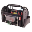 Borsone porta attrezzi aperta 100% poliestere 600D, 210 gr, Mis. 38 x 20 x 25 cm, capacità 14 Litri, colore nero