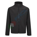 Pile da lavoro da uomo, colletto alto, senza cappuccio, modello sanitario Softshell Print & Promo, 100% poliestere, 280 gr, chiusura con zip, colore nero