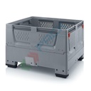 Cassa pallet in plastica (HDPE), 4 piedi, con pareti abbattibili, Mis. 1200 L x 1000 P x 790 H mm, base e pareti forate