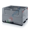 Cassa pallet in plastica (HDPE), 3 traverse, con pareti abbattibili, Mis. 1200 L x 1000 P x 790 H mm, base e pareti forate