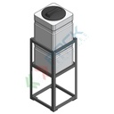 Serbatoio in plastica (PE) per chimici e alimenti, parallelepipedo rettangolare con struttura, capacità 50 Lt, Mis. 340 L x 300 P x 1100 H mm, colore neutro