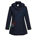 Cappotto da lavoro Softshell da donna, 94% poliestere + 6% elastan, modello Carla, idrorepellente e traspirante con flap di chiusura frontale, colore blu navy