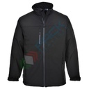 Giacca da lavoro Softshell, 94% poliestere + 6% elastan + micro pile 100% poliestere, finitura in tessuto resistente all'acqua, senza cappuccio, colore nero