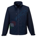 Giacca da lavoro Softshell, 94% poliestere + 6% elastan + micro pile 100% poliestere, finitura in tessuto resistente all'acqua, senza cappuccio, colore blu navy
