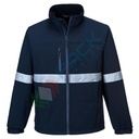 Giacca alta visibilità Softshell, modello IONA, 94% poliestere + 6% Elastan, 310 gr, omologata EN ISO 17353, colore blu navy