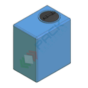 Serbatoio acqua in plastica (PE), parallelepipedo verticale, capacità 520 Lt, Mis. 860 L x 600 P x 990 H mm, colore azzurro