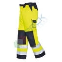 Pantaloni alta visibilità in tessuto Kingsmill Polycotton (65% poliestere + 35% cotone), 245 gr, vestibilità tall, modello Lyon bicolore, omologati CE + EN ISO 20471 Classe 2, colore giallo/blu navy, tg. M
