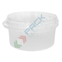 Secchio plastica (PP) conico, capacità 2,4 Lt, Mis. Ø 185 x 102 H mm, manico in plastica, chiusura a pressione (coperchio escluso), colore neutro