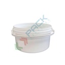 Secchio plastica (PP) conico, capacità 2,4 Lt, Mis. Ø 185 x 102 H mm, manico in plastica, chiusura a pressione (coperchio escluso)