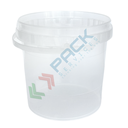 Secchio plastica (PP) conico, capacità 3 Lt, Mis. Ø 171 x 172 H mm, manico in plastica, chiusura a pressione (coperchio escluso), colore neutro