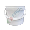 Secchio plastica (PP) conico, capacità 4 Lt, Mis. Ø 207 x 152 H mm, manico in plastica, chiusura a pressione (coperchio escluso)