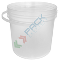 Secchio plastica (PP) conico, capacità 8 Lt, Mis. Ø 239 x 230 H mm, manico in plastica, chiusura a pressione (coperchio escluso), colore neutro