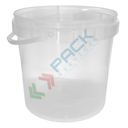 Secchio plastica (PP) conico, capacità 10 Lt, Mis. Ø 251 x 260 H mm, manico in plastica, coperchio a pressione (escluso), colore neutro