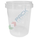 Barattolo in plastica (PP), conico, capacità 520 ml, chiusura a pressione con sigillo di garanzia (tappo escluso)