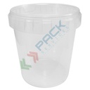 Barattolo in plastica (PP), conico, capacità 870 ml, chiusura a pressione con sigillo di garanzia (tappo escluso)