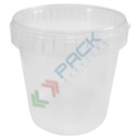 Barattolo in plastica (PP), conico, capacità 1180 ml, chiusura a pressione con sigillo di garanzia (tappo escluso)