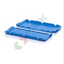 Coperchio incernierato per cassetta inseribile e sovrapponibile in plastica (PP) 600 x 400 mm, serie MB