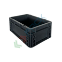 Cassetta in plastica (PP) sovrapponibile, 5 Lt, mis. 300 L x 200 P x 120 H mm, base e pareti chiuse, maniglie chiuse