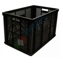 Cassetta in plastica (PP) sovrapponibile, 72 Lt, mis. 600 L x 400 P x 360 H mm, base e pareti forate, maniglie passanti