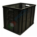 Cassetta in plastica (PP) sovrapponibile, 85 Lt, mis. 600 L x 400 P x 420 H mm, base e pareti forate, maniglie passanti