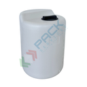 Serbatoio in plastica (PE) per stazioni di miscelazione e dosaggio reagenti, capacità 60 Lt, Mis. Ø 400 x 540 H mm, parte superiore a piani disassati su due livelli
