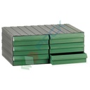 Cassettiera in plastica componibile con 6 cassetti, mis. 562 L x 390 P x 228 H mm, colore verde