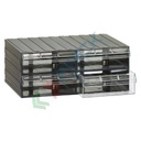 Cassettiera in plastica componibile con 4 cassetti, mis. 562 L x 390 P x 228 H mm, colore trasparente