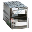 Cassettiera in plastica componibile con 2 cassetti, mis. 238 L x 423 P x 262 H mm, colore trasparente