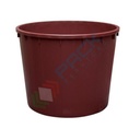 Mastello in plastica (HDPE), capacità 700 Lt, Mis. Ø 1150 x 900 mm, ideale per enologia, colore vinaccia