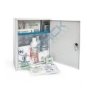 Armadietto pronto soccorso in metallo, contenuto base conforme all'allegato 1 del D.lgs. 81/2008-D.M.388/2003, ideale per 3 o più lavoratori (per aziende del gruppo AB) - senza sfigmomanometro