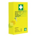 Armadietto pronto soccorso in metallo verniciato con polvere epossidica FLUO, contenuto base + MAGGIORAZIONE comparto OFFICINE TECNICHE conforme all'allegato 1 del D.lgs. 81/2008-D.M.388/2003, ideale per 3 o più lavoratori (per aziende del gruppo AB)